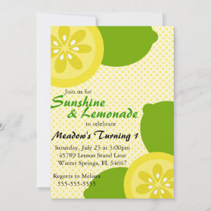 Cute Sunshine & Lemonade Party Invitation
