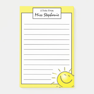 Cute Sunshine Smile Face From Teacher Post-it Notes