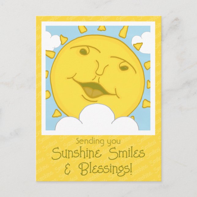 Cute Sunshine Smile Get Well Soon Recovery Postcard (Front)