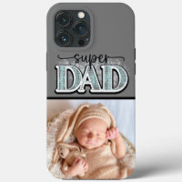 Cute Super Dad Father's Day New Father Baby Photo