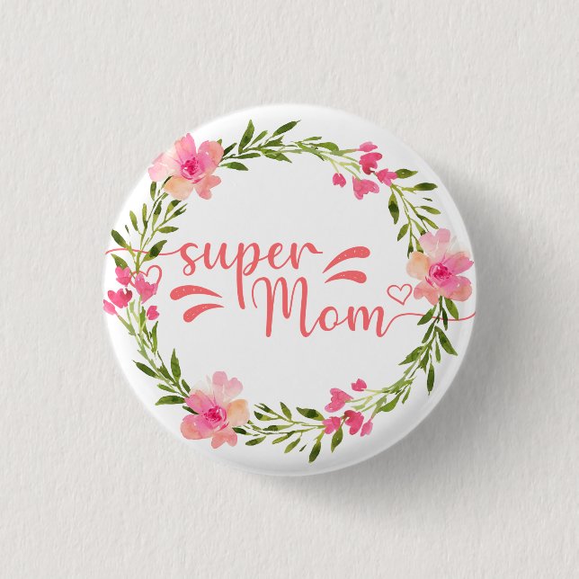 Cute Super Mum  3 Cm Round Badge (Front)