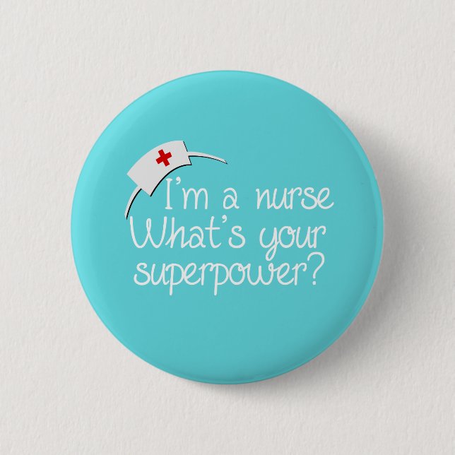 Cute Super Nurse 6 Cm Round Badge (Front)