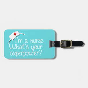 Cute Super Nurse Luggage Tag