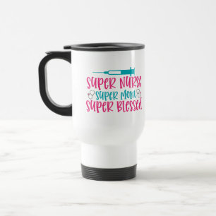 Cute super Nurse word art Travel Mug