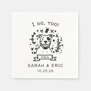 Cute Super Simple Dog French Bulldog Wedding Napkin
