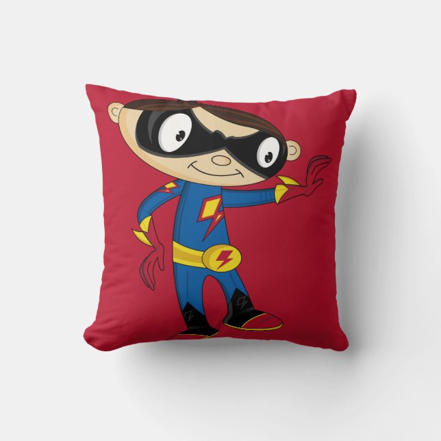 Cute Superhero Boy Cushion (Front)