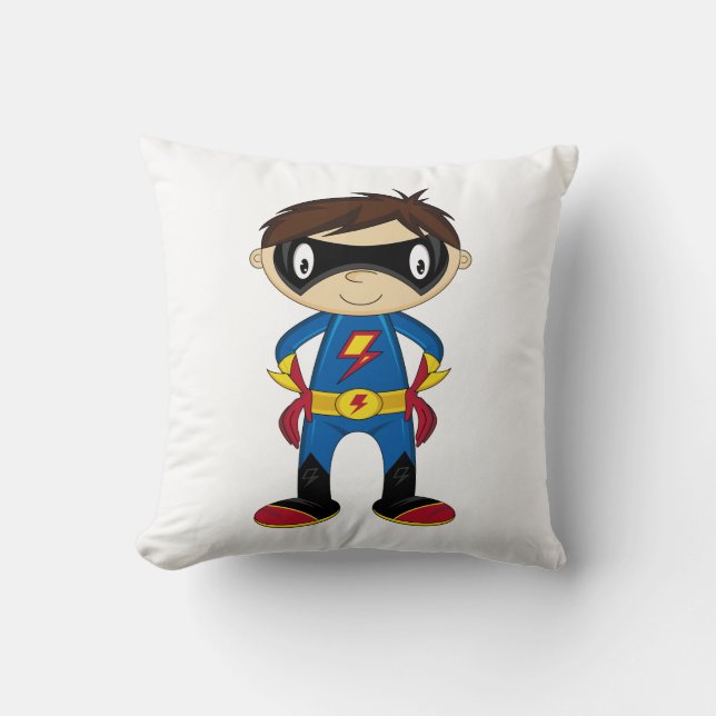 Cute Superhero Boy Cushion (Front)