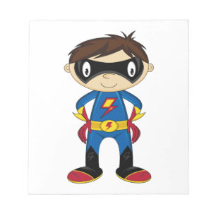 Cute Superhero Boy Notepad