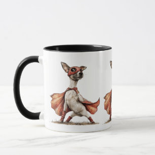 Cute Superhero Jack Russell Dog Mask Cape Mug