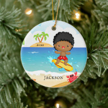 Cute Surfer Boy Personalised Christmas