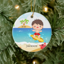 Cute Surfer Boy Personalised Christmas