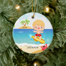Cute Surfer Boy Personalised Christmas