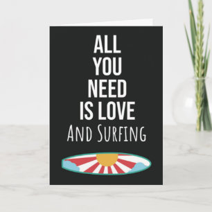 Cute Surfing Cards Surfboard Ocean Wave Surfer