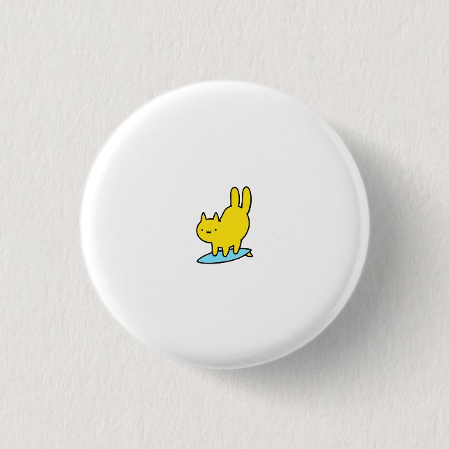 Cute Surfing Cat 3 Cm Round Badge (Front)