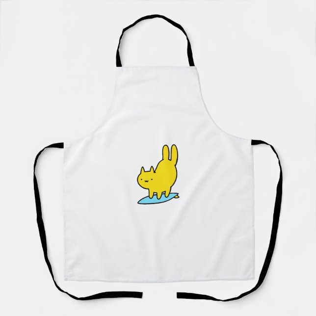 Cute Surfing Cat Apron (Front)