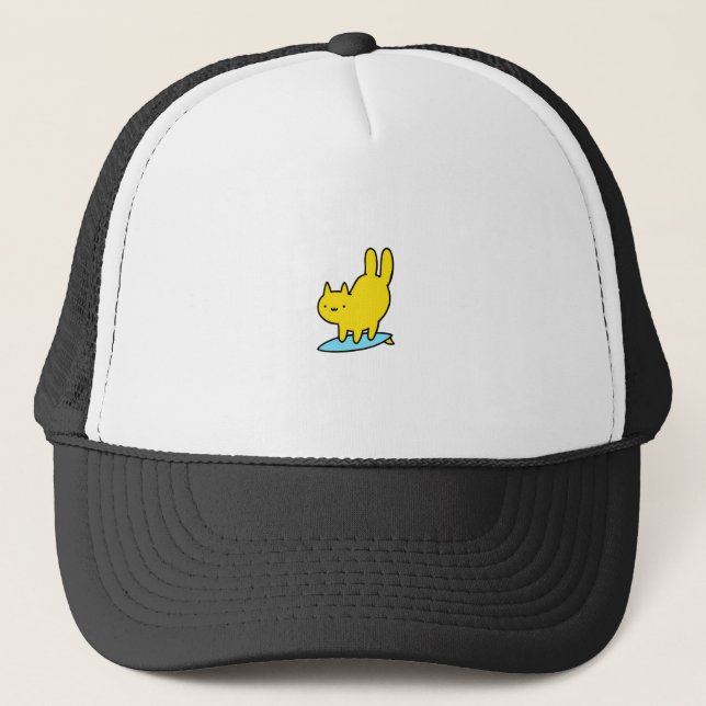 Cute Surfing Cat Trucker Hat (Front)