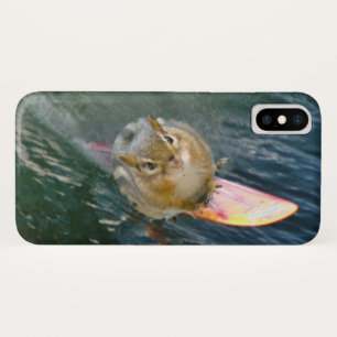 Cute Surfing Chipmunk iPhone X Case