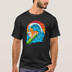 Cute Surfing Corgi Hawaiian Dog Surfer Beach Summe T-Shirt