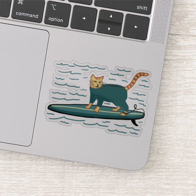 Cute Surfing Tabby Cat (Detail)