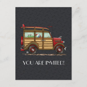 Cute Surfing Woody Invitation