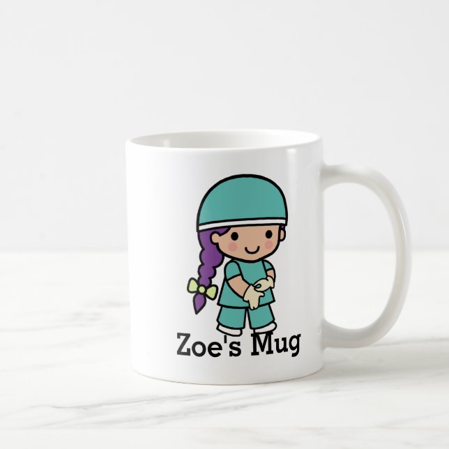 Cute Surgeon in Scrubs Coffee Mug (Right)