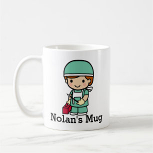 Cute Surgeon in Scrubs with Scalpel Coffee Mug