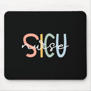Cute Surgical Icu Nurse Sicu Team Co. Women's Blac Mouse Mat