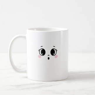 Cute Surprised Anime Face Coffee Mug 