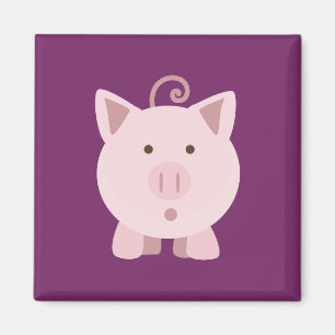 Cute Surprised Pig Magnet