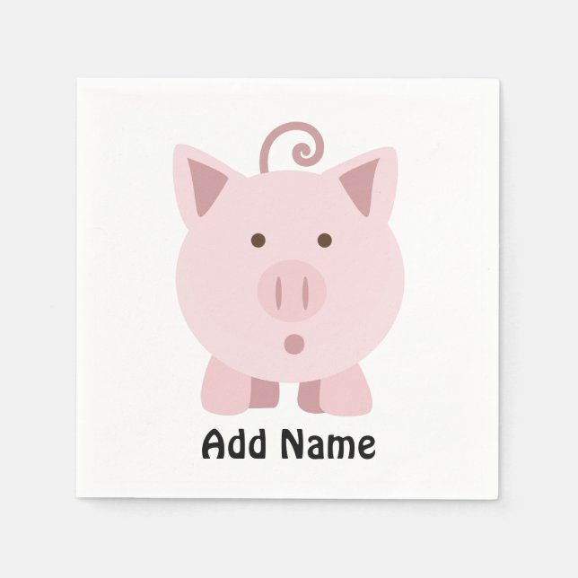 Cute Surprised Pig Napkin (Front)