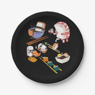 Cute Sushi Anime Kawaii Otaku Manga Set Japanese F Paper Plate