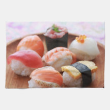 Cute Sushi Bites on Wooden Plate