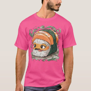 Cute Sushi Cartoon Fish Rice Japanese Food retro T-Shirt