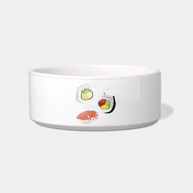 Cute Sushi Cat Bowl (Left)