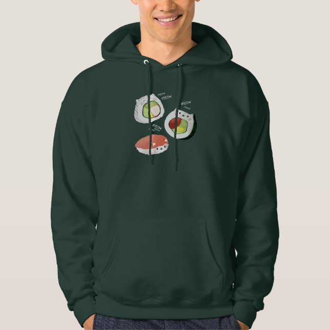 Cute Sushi Cat Hoodie (Front)