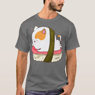 Cute Sushi Cat Kawaii Anime Neko Animal Pet Japan  T-Shirt