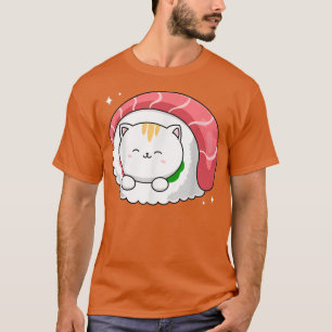 Cute Sushi Cat Kawaii Anime Neko Animal Pet Japan T-Shirt