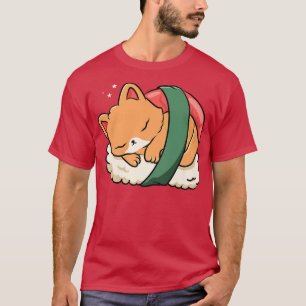 Cute Sushi Cat Kawaii Anime Neko Animal Pet Japan T-Shirt