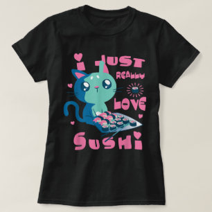 Cute Sushi Cat Kawaii Sushi Lover Design T-Shirt