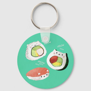 Cute Sushi Cat Key Ring