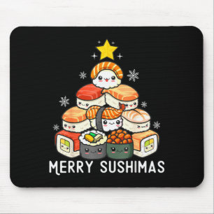Cute Sushi Christmas Tree Fast For Food Lover Men Mouse Mat