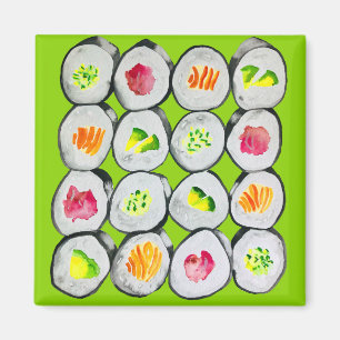 Cute sushi illustration art magnet