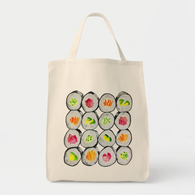Cute sushi illustration art tote bag (Front)
