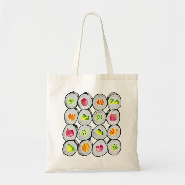 Cute sushi illustration art tote bag (Front)