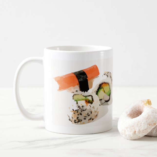 Cute sushi Japanese food Coffee Mug (With Donut)