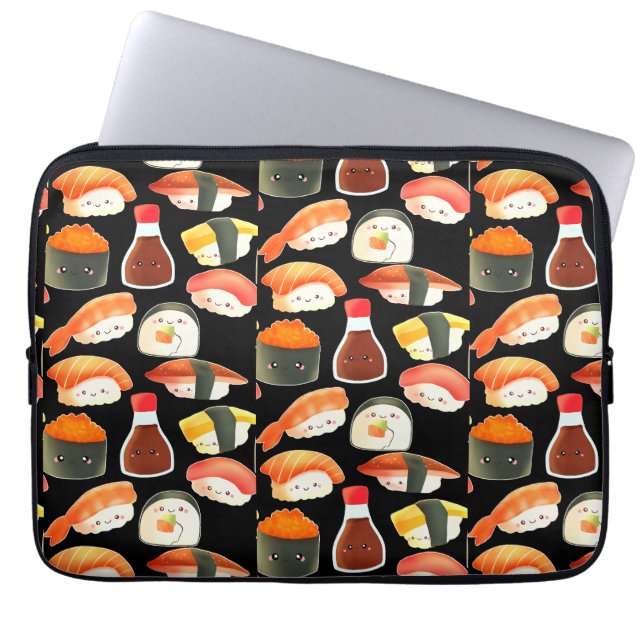 Cute Sushi Laptop Sleeve (Front)