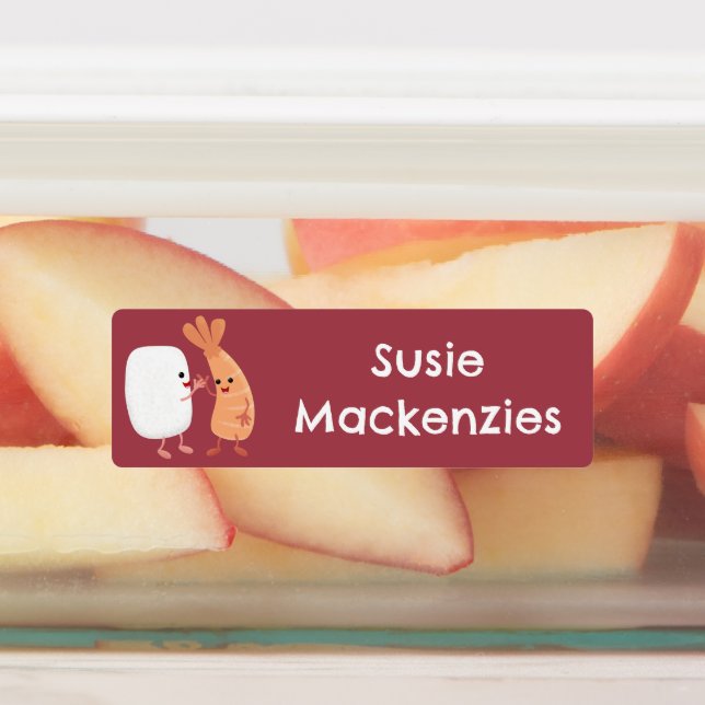 Cute sushi rice prawn cartoon personalised  (Affixed)