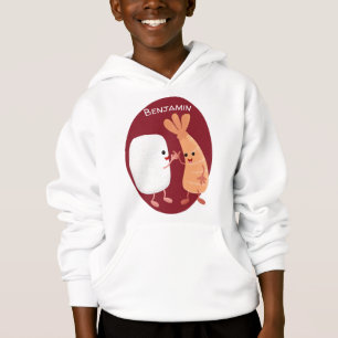 Cute sushi rice prawn friends cartoon