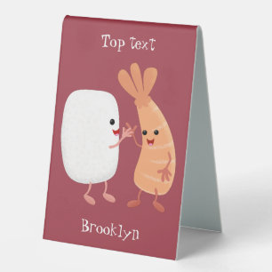 Cute sushi rice prawn friends cartoon
