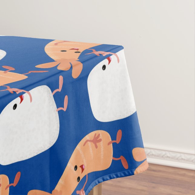 Cute sushi rice prawn friends cartoon tablecloth (In Situ)